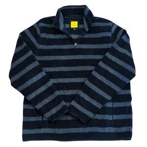 Prince & Fox 1/4 Zip Striped Fleece Pullover Warm Winter Preppy Sweatshirt